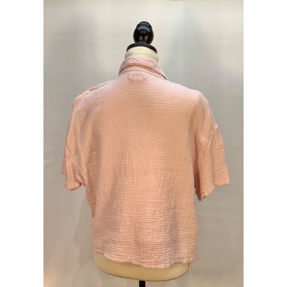 Womens XL Cotton Gauze Button-Down Shirt & Short Loungewear Casual JASON WU - Picture 3 of 13